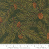 Image of Merry Manor 2025 Pine Evergreen quilting cotton fabric by Moda for Moda Fabrics. Features pine needles on a green background. Cute Little Fabric Shop.