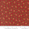 Image of Merry Manor 2025 Berry Crimson quilting cotton fabric by Moda for Moda Fabrics. Features berries on a red background. Cute Little Fabric Shop.