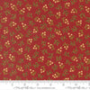 Image of Merry Manor 2025 Berry Crimson quilting cotton fabric by Moda for Moda Fabrics. Features berries on a red background. Cute Little Fabric Shop.