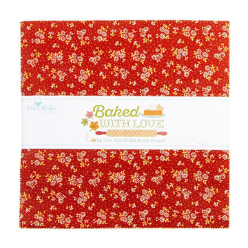 SALE Baked With Love 10" Stacker Floral Fabric - 10-17780-42 - 42-Piece Precut - Riley Blake Quilting Cotton Fabric