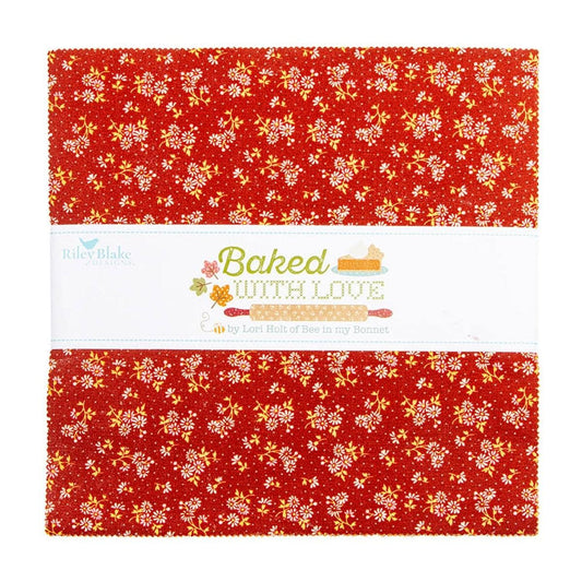 SALE Baked With Love 10" Stacker Floral Fabric - 10-17780-42 - 42-Piece Precut - Riley Blake Quilting Cotton Fabric
