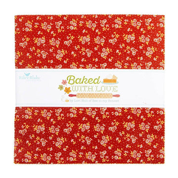 SALE Baked With Love 10" Stacker Floral Fabric - 10-17780-42 - 42-Piece Precut - Riley Blake Quilting Cotton Fabric