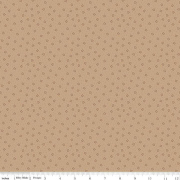Image of Baked With Love Comfort Tea Dye quilting cotton fabric by Lori Holt for Riley Blake Designs. Features spirals on a brown background. Cute Little Fabric Shop.