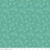 Image of Baked With Love Harvest Sea Glass quilting cotton fabric by Lori Holt for Riley Blake Designs. Features flowers on a blue background. Cute Little Fabric Shop.