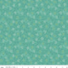 Image of Baked With Love Harvest Sea Glass quilting cotton fabric by Lori Holt for Riley Blake Designs. Features flowers on a blue background. Cute Little Fabric Shop.