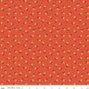 Image of Baked With Love Thankful Autumn quilting cotton fabric by Lori Holt for Riley Blake Designs. Features flowers on an orange background. Cute Little Fabric Shop.