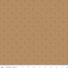 Image of Baked With Love Grandma's Pear Maple quilting cotton fabric by Lori Holt for Riley Blake Designs. Features circles on a brown background. Cute Little Fabric Shop.