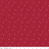 Image of Baked With Love Tradition Cherry Tart quilting cotton fabric by Lori Holt for Riley Blake Designs. Features flowers on a red background. Cute Little Fabric Shop.