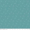 Image of Baked With Love Tradition Raindrop quilting cotton fabric by Lori Holt for Riley Blake Designs. Features flowers on a blue background. Cute Little Fabric Shop.
