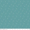 Image of Baked With Love Tradition Raindrop quilting cotton fabric by Lori Holt for Riley Blake Designs. Features flowers on a blue background. Cute Little Fabric Shop.