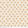 Image of Baked With Love Heirloom Linen quilting cotton fabric by Lori Holt for Riley Blake Designs. Features flowers on a cream background. Cute Little Fabric Shop.