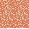 Image of Baked With Love Family Autumn quilting cotton fabric by Lori Holt for Riley Blake Designs. Features flowers on an orange background. Cute Little Fabric Shop.