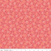 Image of Baked With Love Harvest Lipstick quilting cotton fabric by Lori Holt for Riley Blake Designs. Features flowers on a pink background. Cute Little Fabric Shop.