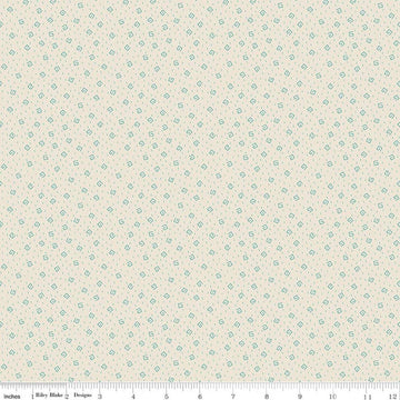 Image of Baked With Love Comfort Rainforest quilting cotton fabric by Lori Holt for Riley Blake Designs. Features spirals on a cream background. Cute Little Fabric Shop.