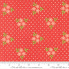 Image of Poinsettia and Pear Bouquet Geranium quilting cotton fabric by Sherri & Chelsi for Moda Fabrics. Features flowers on a pink background. Cute Little Fabric Shop.