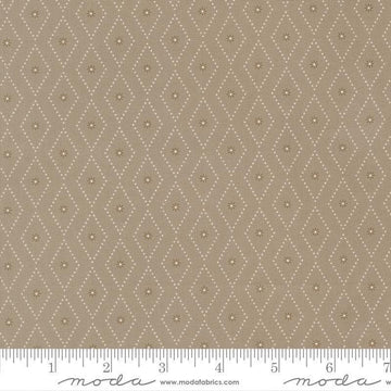 Image of Poinsettia and Pear Argyle Stone quilting cotton fabric by Sherri & Chelsi for Moda Fabrics. Features diamonds on a gray background. Cute Little Fabric Shop.