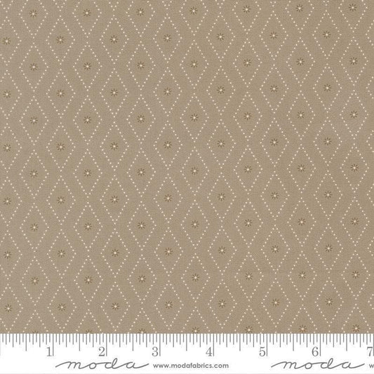 Image of Poinsettia and Pear Argyle Stone quilting cotton fabric by Sherri & Chelsi for Moda Fabrics. Features diamonds on a gray background. Cute Little Fabric Shop.