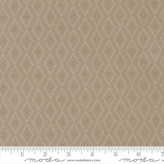 Image of Poinsettia and Pear Argyle Stone quilting cotton fabric by Sherri & Chelsi for Moda Fabrics. Features diamonds on a gray background. Cute Little Fabric Shop.