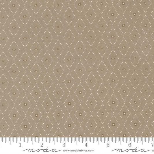 Image of Poinsettia and Pear Argyle Stone quilting cotton fabric by Sherri & Chelsi for Moda Fabrics. Features diamonds on a gray background. Cute Little Fabric Shop.