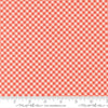 Image of Poinsettia and Pear Gingham Geranium quilting cotton fabric by Sherri & Chelsi for Moda Fabrics. Features gingham on a pink background. Cute Little Fabric Shop.