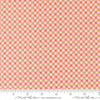 Image of Poinsettia and Pear Gingham Carnation quilting cotton fabric by Sherri & Chelsi for Moda Fabrics. Features gingham on a pink background. Cute Little Fabric Shop.