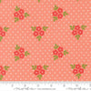 Image of Poinsettia and Pear Bouquet Carnation quilting cotton fabric by Sherri & Chelsi for Moda Fabrics. Features flowers on a pink background. Cute Little Fabric Shop.