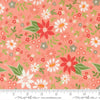 Image of Poinsettia and Pear Poinsettia Florals Carnation quilting cotton fabric by Sherri & Chelsi for Moda Fabrics. Features flowers on a pink background. Cute Little Fabric Shop.