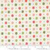 Image of Poinsettia and Pear Daisy Dot Cloud quilting cotton fabric by Sherri & Chelsi for Moda Fabrics. Features flowers on a white background. Cute Little Fabric Shop.