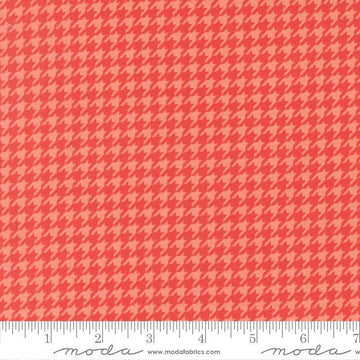 Image of Poinsettia and Pear Houndstooth Geranium quilting cotton fabric by Sherri & Chelsi for Moda Fabrics. Features houndstooth on a pink background. Cute Little Fabric Shop.