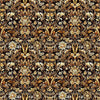 Image of Cedar & Sage Woodland Floral Chocolate quilting cotton fabric by Morris Creative Group for QT Fabrics. Features flowers on a brown background. Cute Little Fabric Shop.