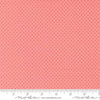 Image of Merrily on High Festive Dot Blush quilting cotton fabric by Sweetfire Road for Moda Fabrics. Features polka dots on a pink background. Cute Little Fabric Shop.
