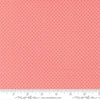 Image of Merrily on High Festive Dot Blush quilting cotton fabric by Sweetfire Road for Moda Fabrics. Features polka dots on a pink background. Cute Little Fabric Shop.