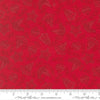 Image of Merrily on High Cookie Cutters Christmas Red quilting cotton fabric by Sweetfire Road for Moda Fabrics. Features tonal classic christmas cookie shapes on a red background. Cute Little Fabric Shop.