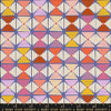 Image of Persimmon Courthouse Steps Twilight quilting cotton fabric by Rashida Coleman Hale of Ruby Star Society for Moda Fabrics. Features a geometric pattern on a blue background. Cute Little Fabric Shop.