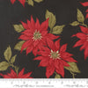 Image of Candlelight Christmas Poinsettia Ebony quilting cotton fabric by 3 Sisters for Moda Fabrics. Features flowers on a black background. Cute Little Fabric Shop.