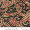 Image of Candlelight Christmas Plaza Paisley Ebony quilting cotton fabric by 3 Sisters for Moda Fabrics. Features paisley on a black background. Cute Little Fabric Shop.
