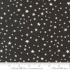 Image of Purrs and Boos Stars Black Cat quilting cotton fabric by Elena Amo for Moda Fabrics. Features stars on a black background. Cute Little Fabric Shop.