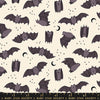 Image of Freaky Familiars Fat Bats Natural quilting cotton fabric by Ruby Star Society for Moda Fabrics. Features bats on a cream background. Cute Little Fabric Shop.