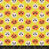 Image of Freaky Familiars Pumpkin Party Citron quilting cotton fabric by Ruby Star Society for Moda Fabrics. Features pumpkins on a yellow background. Cute Little Fabric Shop.