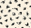 Image of Freaky Familiars Spider Sense Natural quilting cotton fabric by Ruby Star Society for Moda Fabrics. Features spiders on a cream background. Cute Little Fabric Shop.
