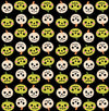 Image of Freaky Familiars Pumpkin Party Black quilting cotton fabric by Ruby Star Society for Moda Fabrics. Features pumpkins on a black background. Cute Little Fabric Shop.