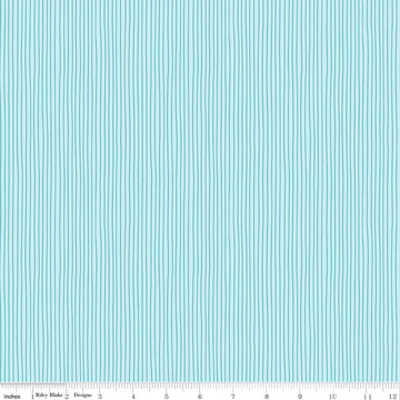 CLEARANCE Swan Serenade Stripe C13265 Sky - Riley Blake - Stripes Striped - Quilting Cotton