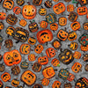 Creepin' It Real Pumpkin Toss Gray Halloween Fabric - 30387 - QT Fabrics Quilting Cotton Fabric