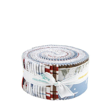 Covered Bridges in Winter 2.5" Rolie Polie Christmas Fabric - RP-18000-40 - 40-Piece Precut - Riley Blake Quilting Cotton Fabric