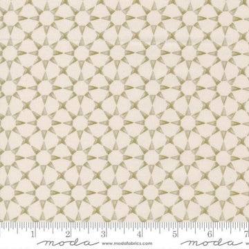 Image of Silent Night Star Mosaic Lamb quilting cotton fabric by Watercolour Heart for Moda Fabrics. Features stars on a cream background. Cute Little Fabric Shop.