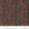 Image of Silent Night Star of Bethlehem Holy Night quilting cotton fabric by Watercolour Heart for Moda Fabrics. Features flowers on a black background. Cute Little Fabric Shop.