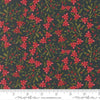 Image of Silent Night Star of Bethlehem Holy Night quilting cotton fabric by Watercolour Heart for Moda Fabrics. Features flowers on a black background. Cute Little Fabric Shop.