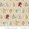 Image of Silent Night Come Bearing Blooms Lamb quilting cotton fabric by Watercolour Heart for Moda Fabrics. Features flowers on a cream background. Cute Little Fabric Shop.