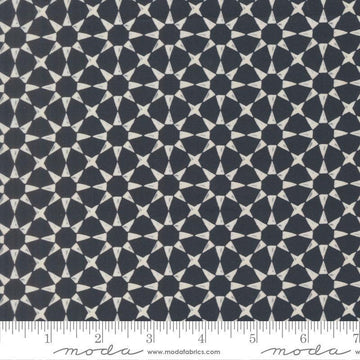 Image of Silent Night Star Mosaic Holy Night quilting cotton fabric by Watercolour Heart for Moda Fabrics. Features stars on a black background. Cute Little Fabric Shop.
