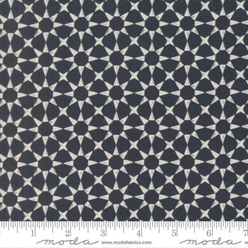 Image of Silent Night Star Mosaic Holy Night quilting cotton fabric by Watercolour Heart for Moda Fabrics. Features stars on a black background. Cute Little Fabric Shop.